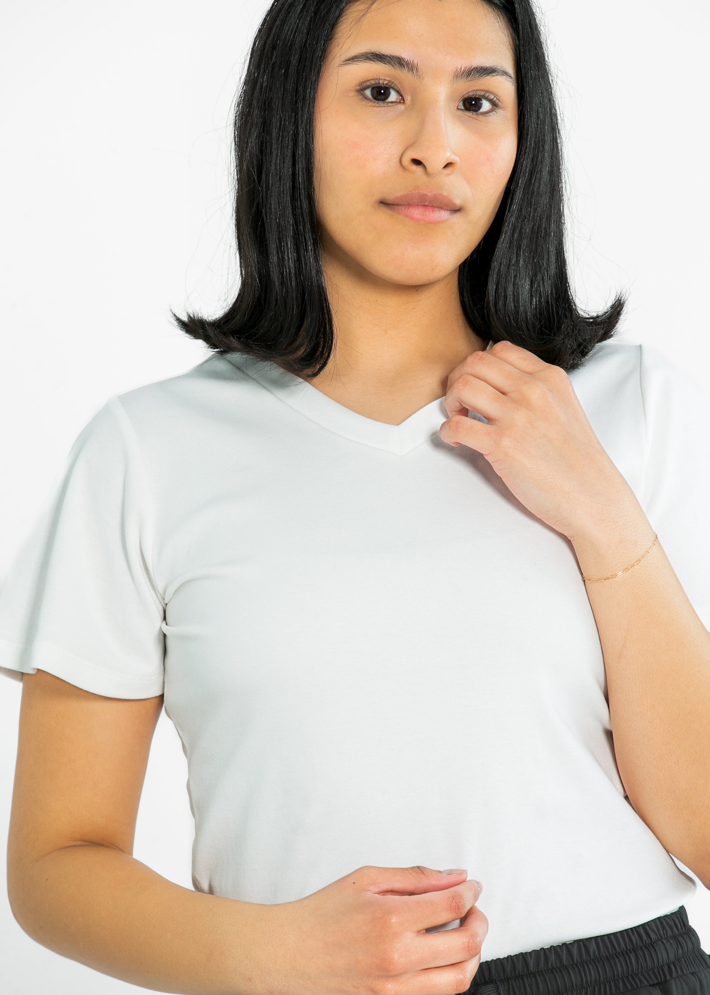 Inherit Co. Essential V-neck Flutter Sleeve Top — color detail