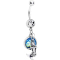 BodyCandy Clear Gem Iridescent Aqua Scale Mini Mermaid Dangle Belly Ring — main product shot