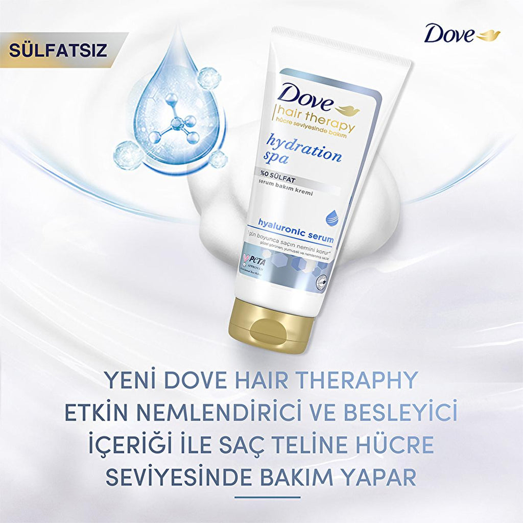 Dove Hair Therapy Hydration Spa Conditioner: Hyaluronic Acid Treatment for Deep Hydration, Dry & Damaged Hair Repair