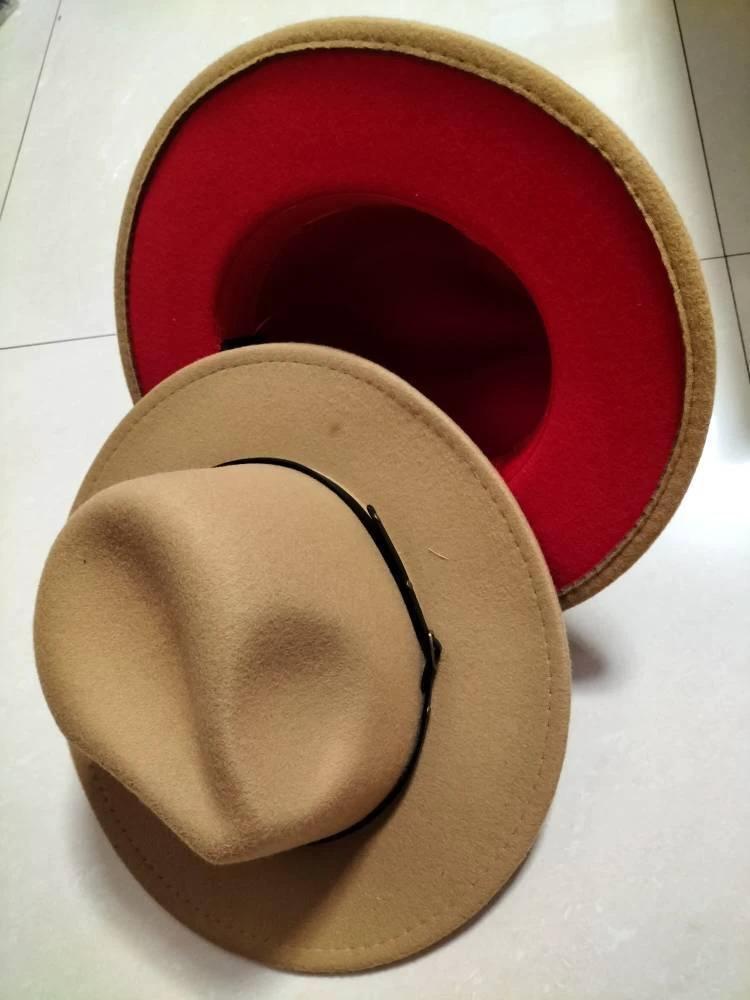 Stylish Fedora Hat - Trendy Color-Blocked Wool Design for a Chic Look