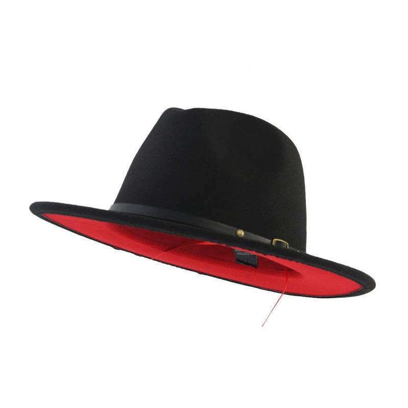 Stylish Fedora Hat - Trendy Color-Blocked Wool Design for a Chic Look