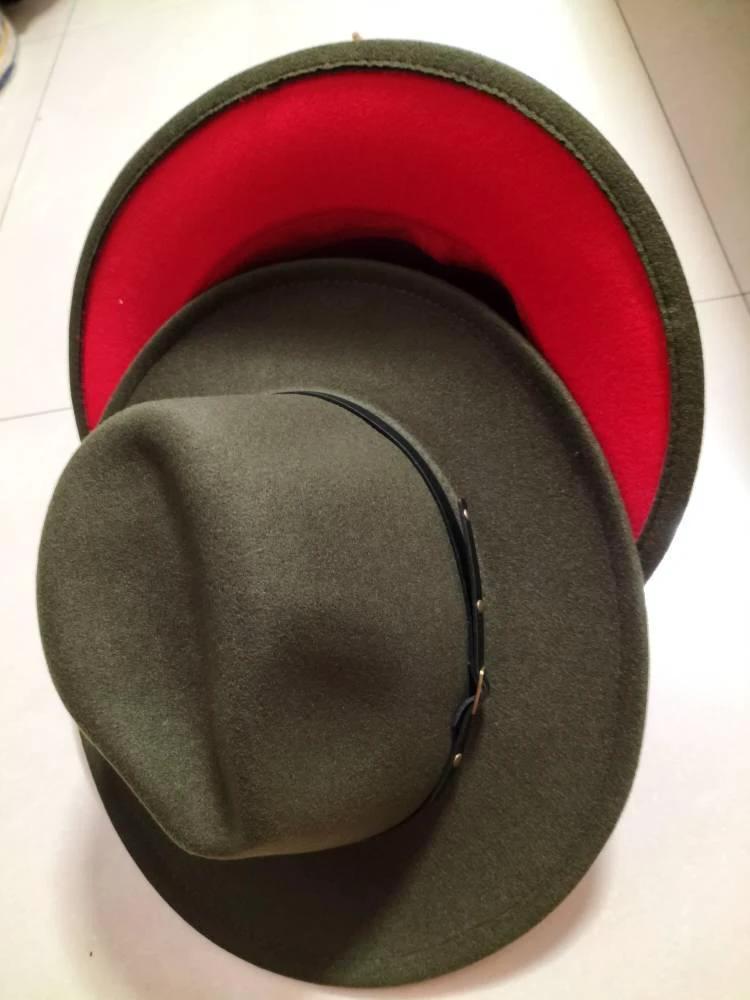 Stylish Fedora Hat - Trendy Color-Blocked Wool Design for a Chic Look