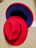 Stylish Fedora Hat - Trendy Color-Blocked Wool Design for a Chic Look