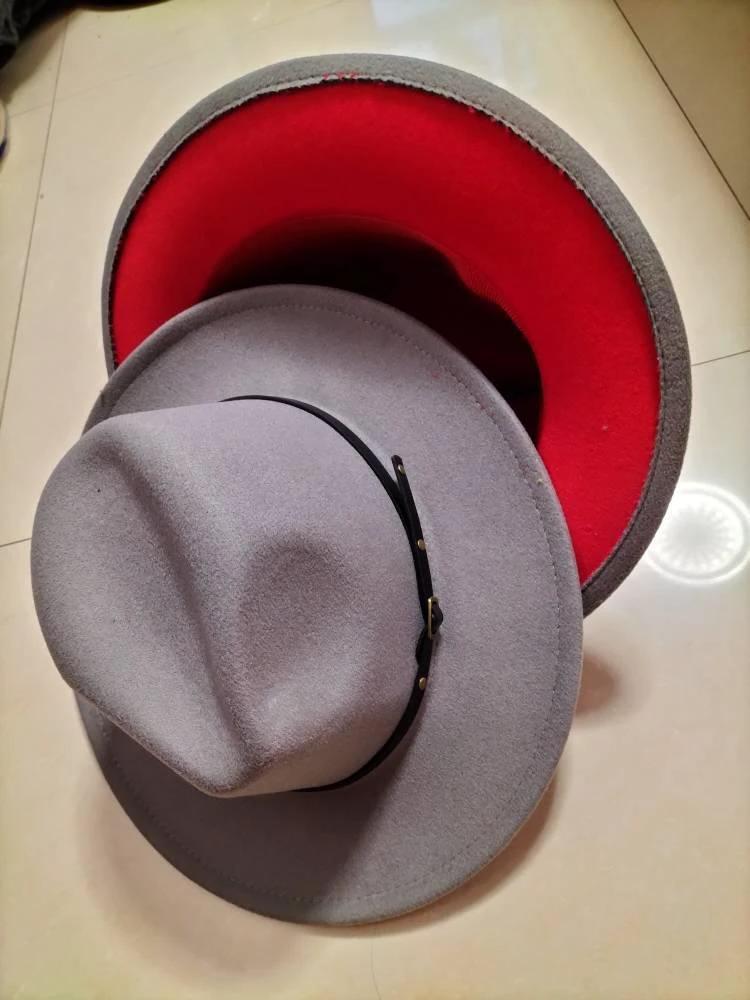 Stylish Fedora Hat - Trendy Color-Blocked Wool Design for a Chic Look