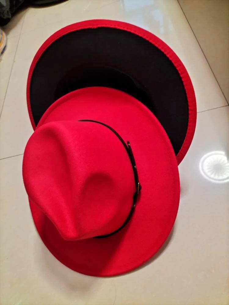 Stylish Fedora Hat - Trendy Color-Blocked Wool Design for a Chic Look