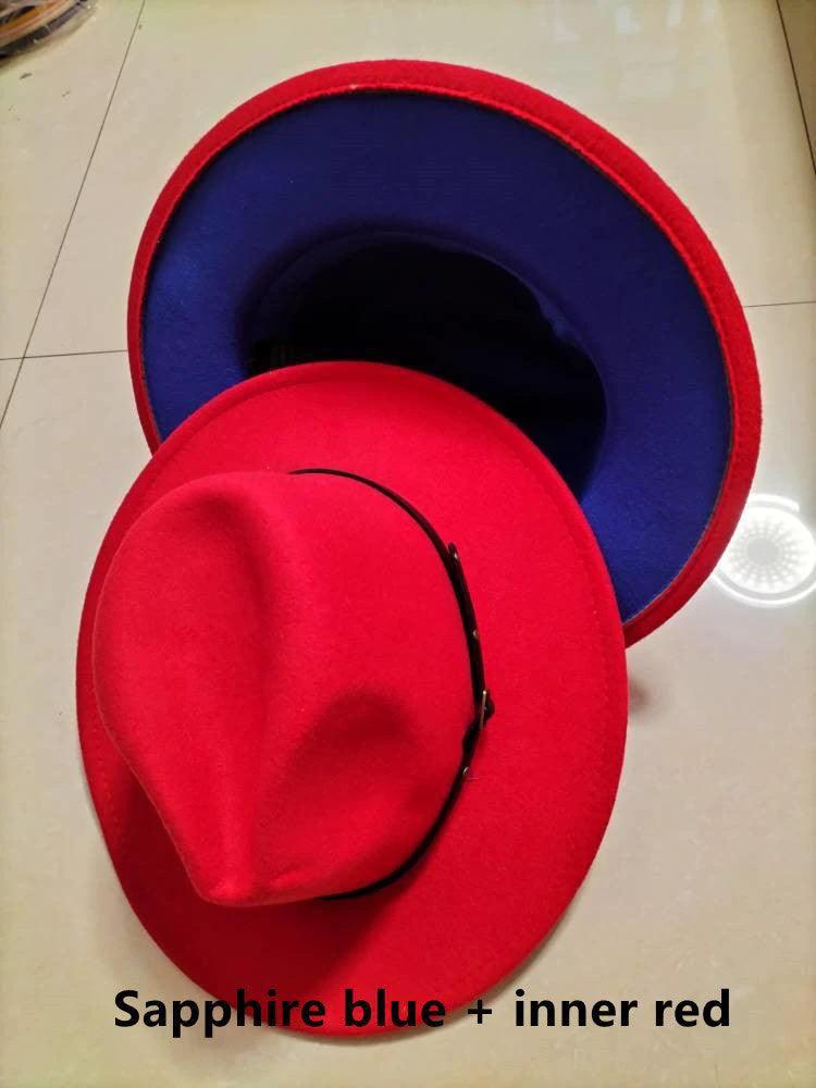 Stylish Fedora Hat - Trendy Color-Blocked Wool Design for a Chic Look