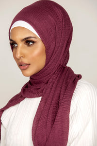 Everyday Crinkle Hijab - Boysenberry Veiled Collection 