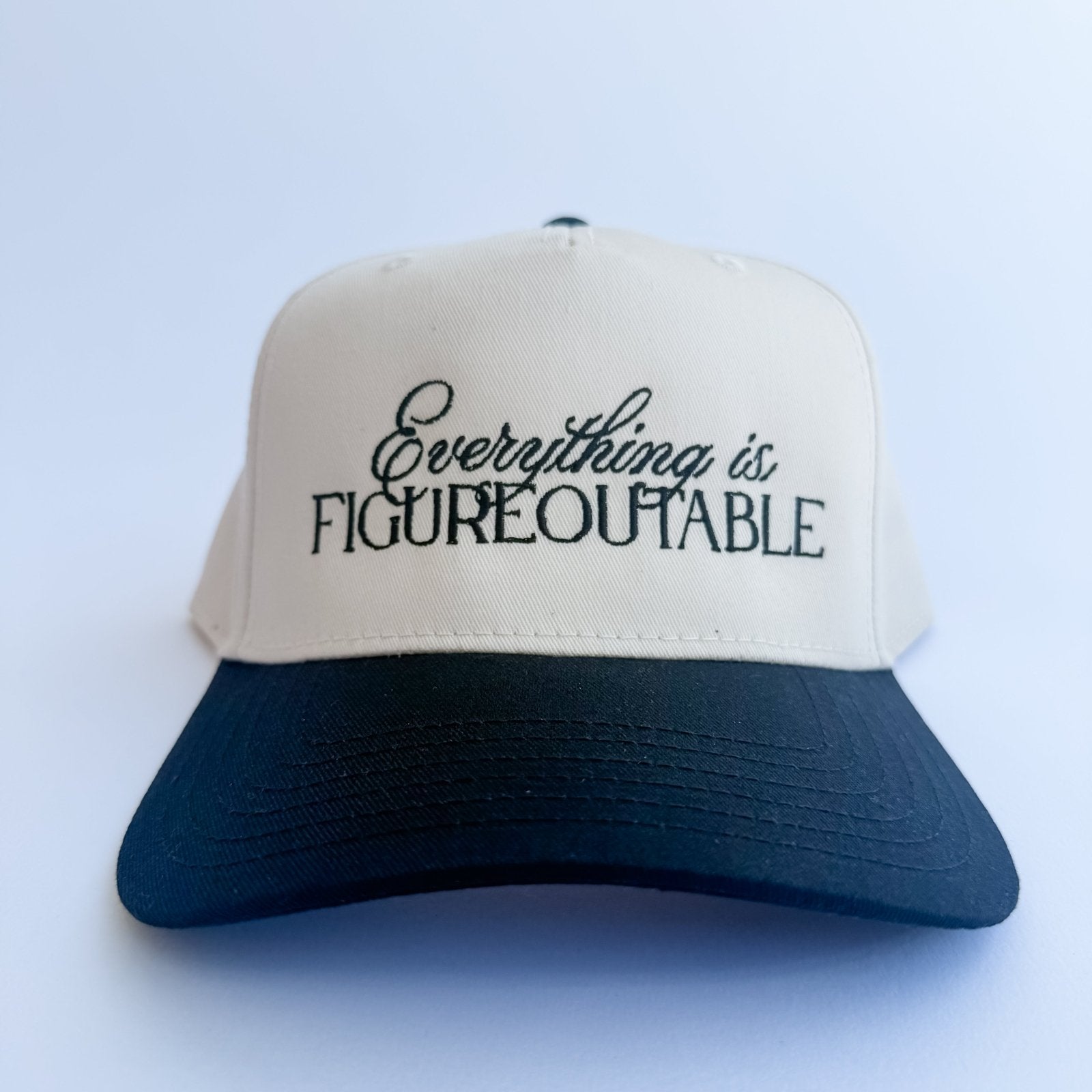 Coco & Rho Everything Is Figureoutable - Trucker Hat — detail close-up
