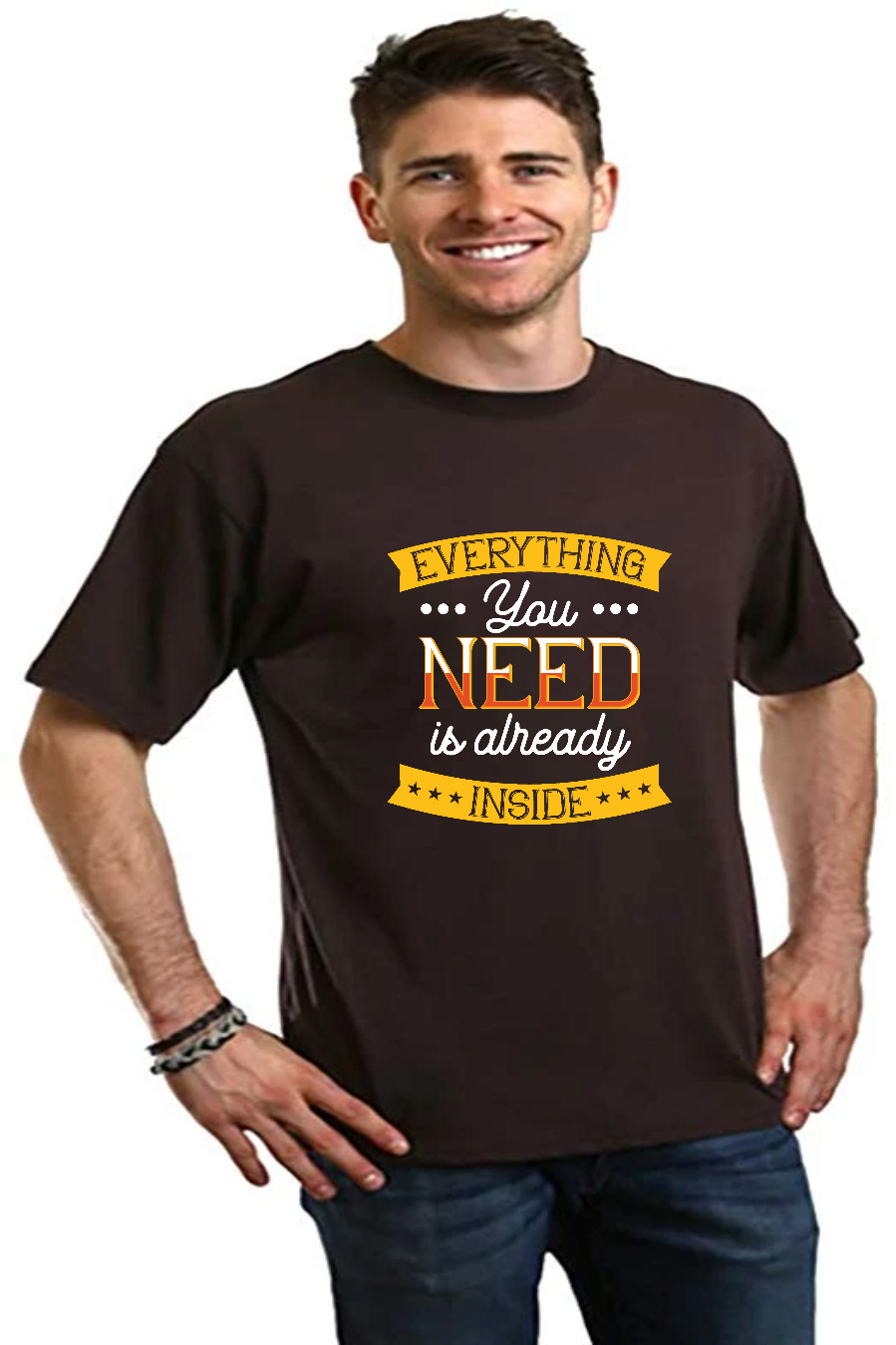 Spun Bamboo Everything you need Men's Bamboo Viscose/Organic Cotton Short Sleeve Graphic T-Shirt — side view