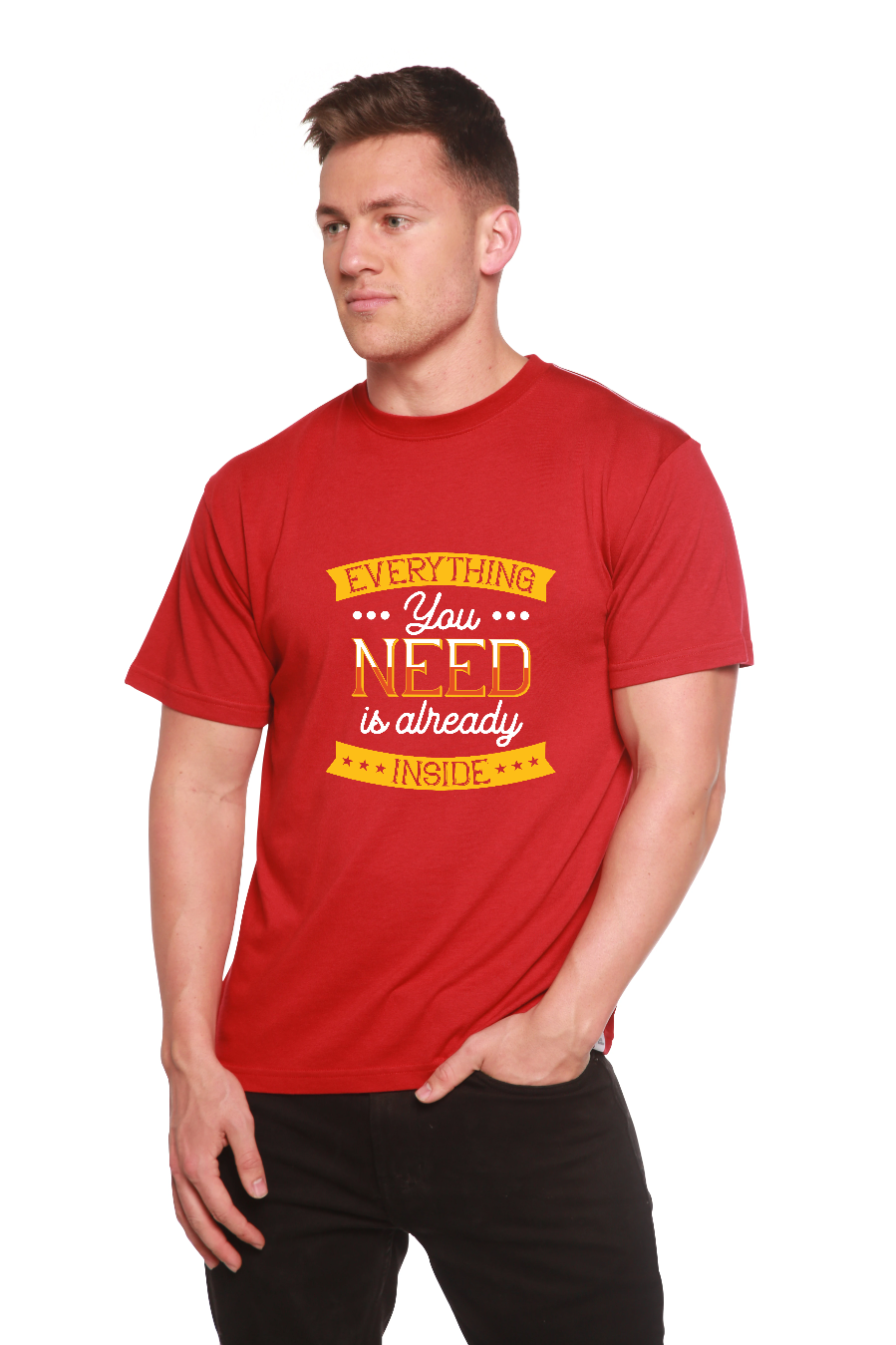Spun Bamboo Everything you need Men's Bamboo Viscose/Organic Cotton Short Sleeve Graphic T-Shirt — lifestyle context