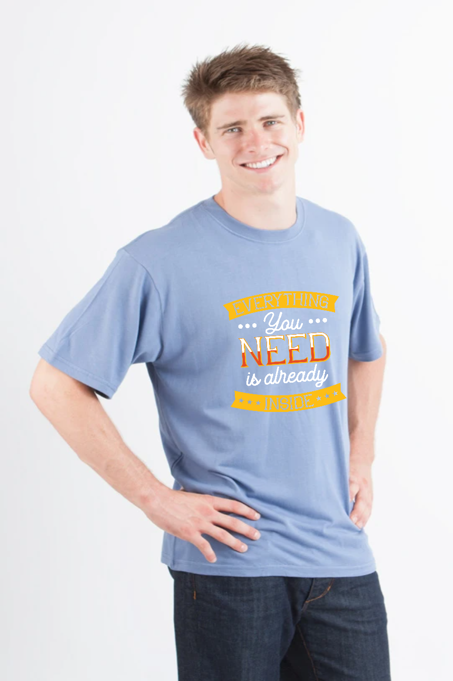 Spun Bamboo Everything you need Men's Bamboo Viscose/Organic Cotton Short Sleeve Graphic T-Shirt — in-use photo