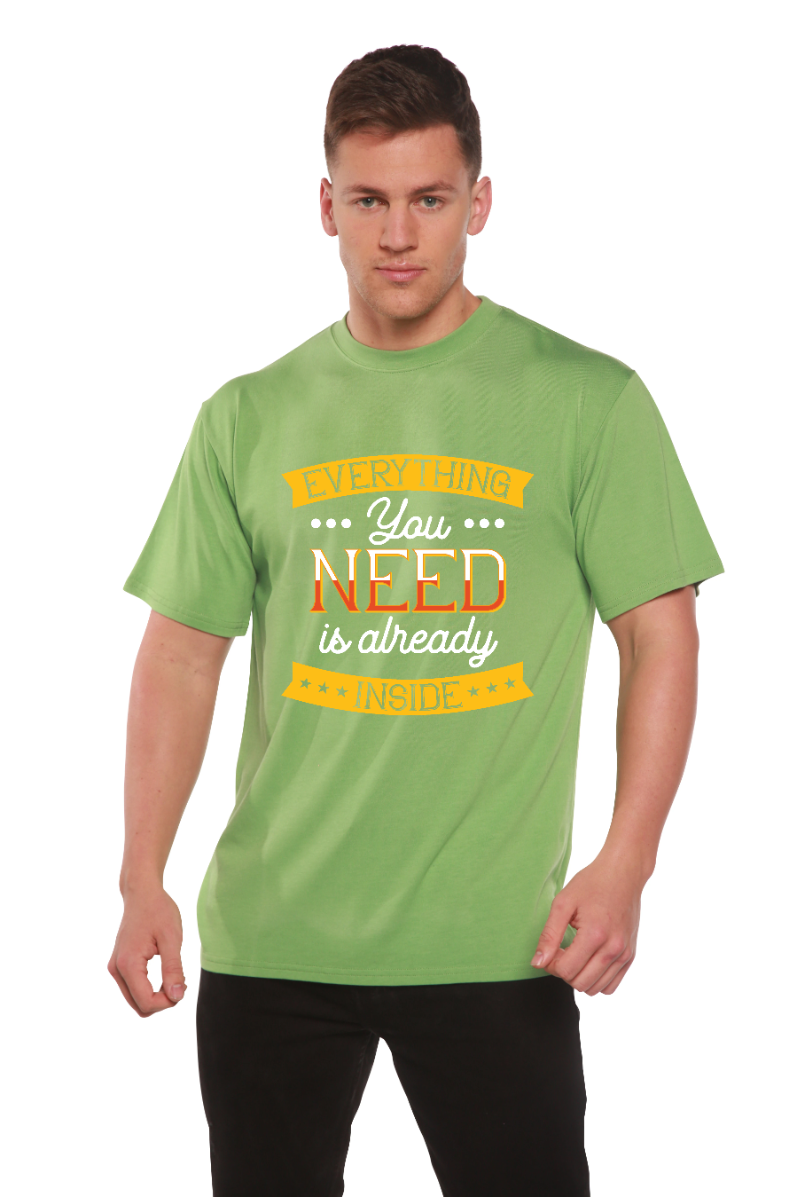 Spun Bamboo Everything you need Men's Bamboo Viscose/Organic Cotton Short Sleeve Graphic T-Shirt — back view