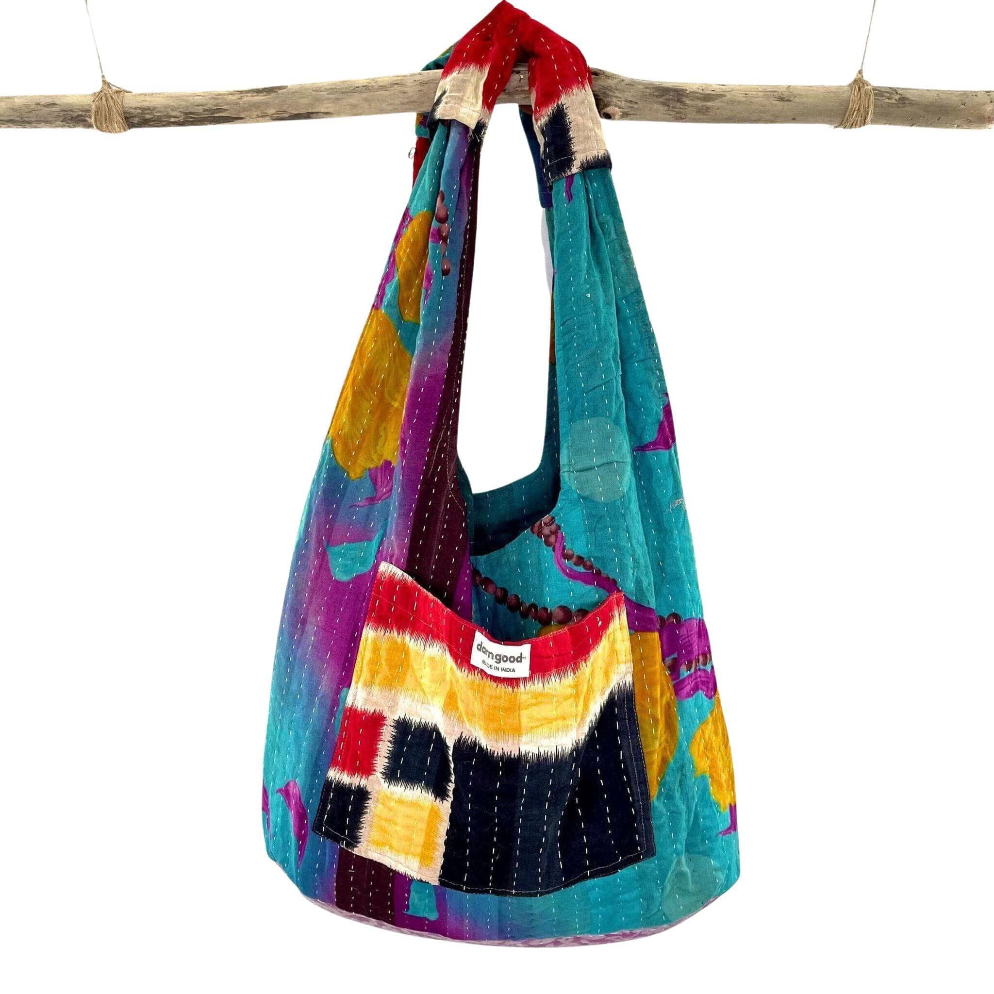 Darn Good Yarn Exotic Voyage Oversized Kantha Bag — Oversized detail