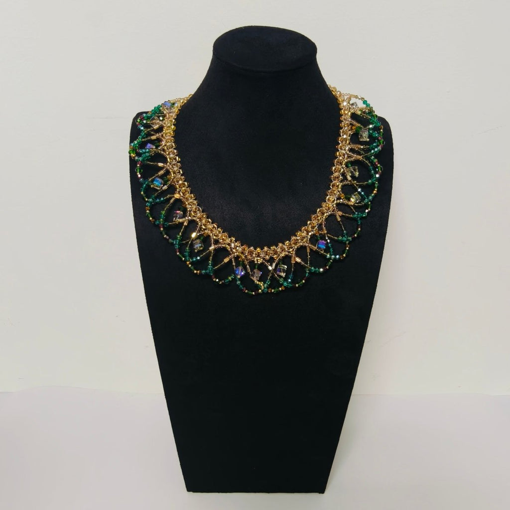 Mariam's Collection Handmade Woven Beaded Necklace | Glass Beads & Shell Pearls Choker | Intricate… — comparison shot
