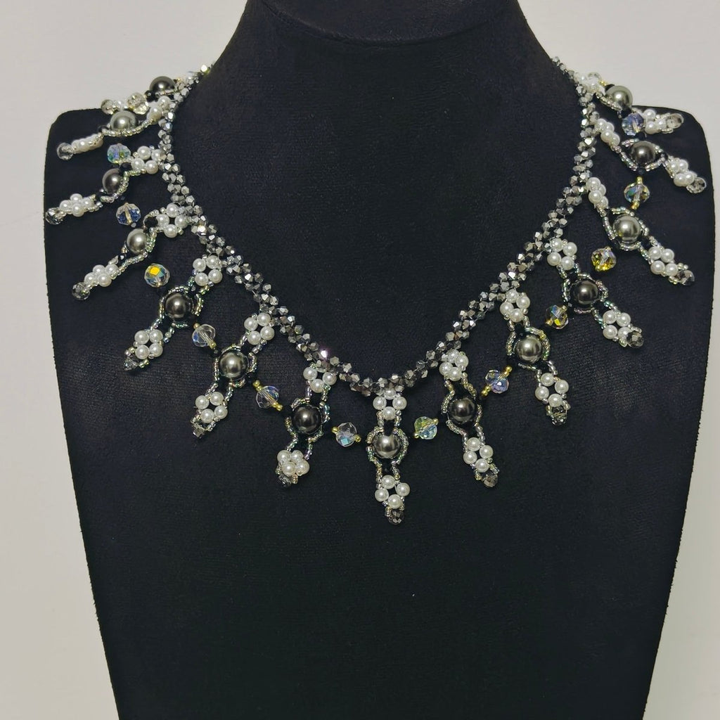 Mariam's Collection Handmade Woven Beaded Necklace | Glass Beads & Shell Pearls Choker | Intricate Seed Bead Art Necklace (MAC343) — product category context
