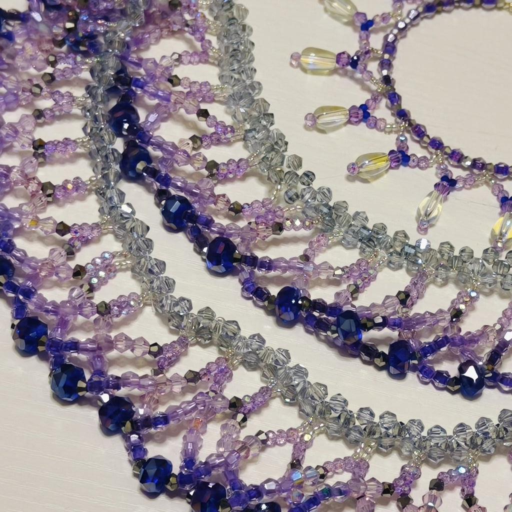 Mariam's Collection Handmade Woven Beaded Necklace | Glass Beads & Shell Pearls Choker | Intricate… — alternative angle
