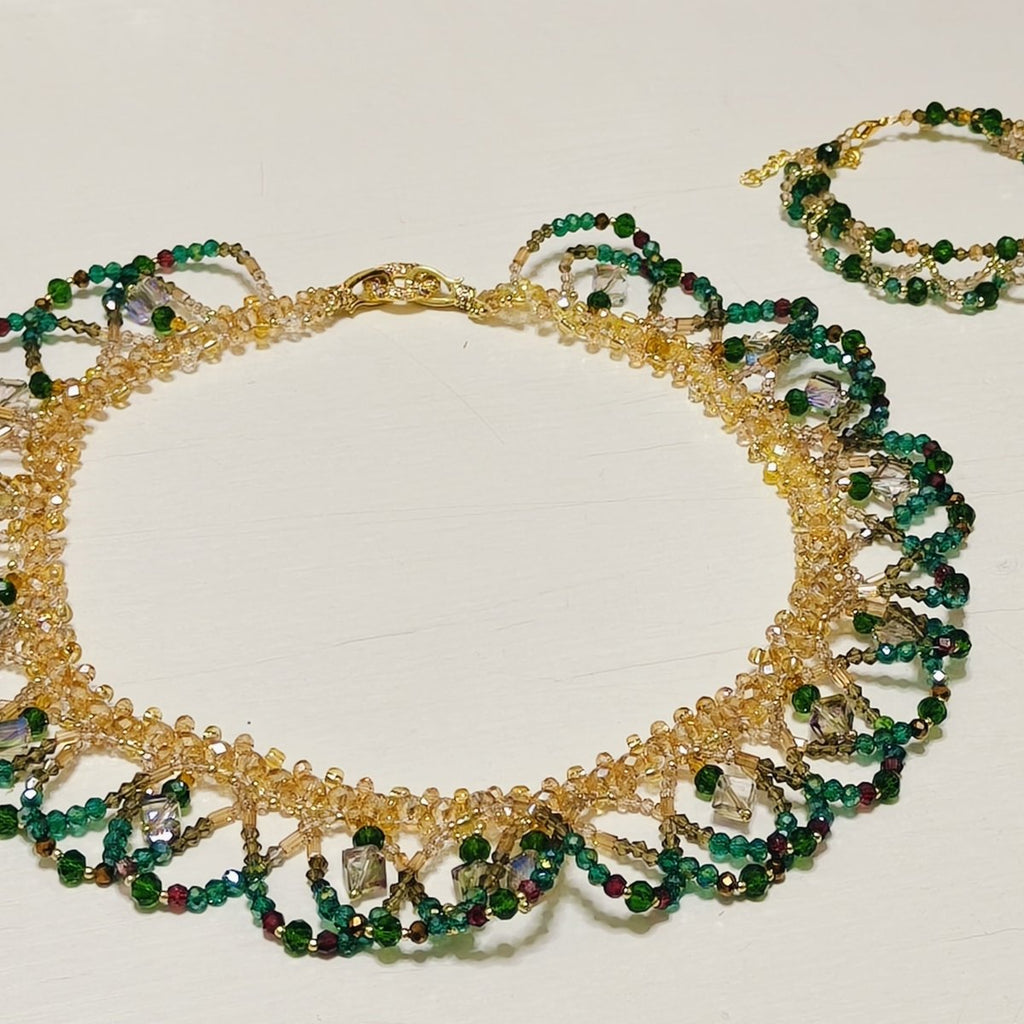 Mariam's Collection Handmade Woven Beaded Necklace | Glass Beads & Shell Pearls Choker | Intricate… — feature highlight