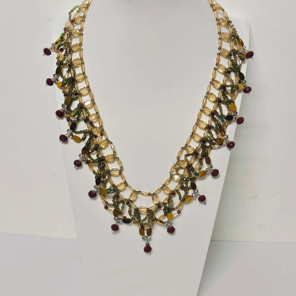Mariam's Collection Handmade Woven Beaded Necklace | Glass Beads & Shell Pearls Choker | Intricate… — main product shot