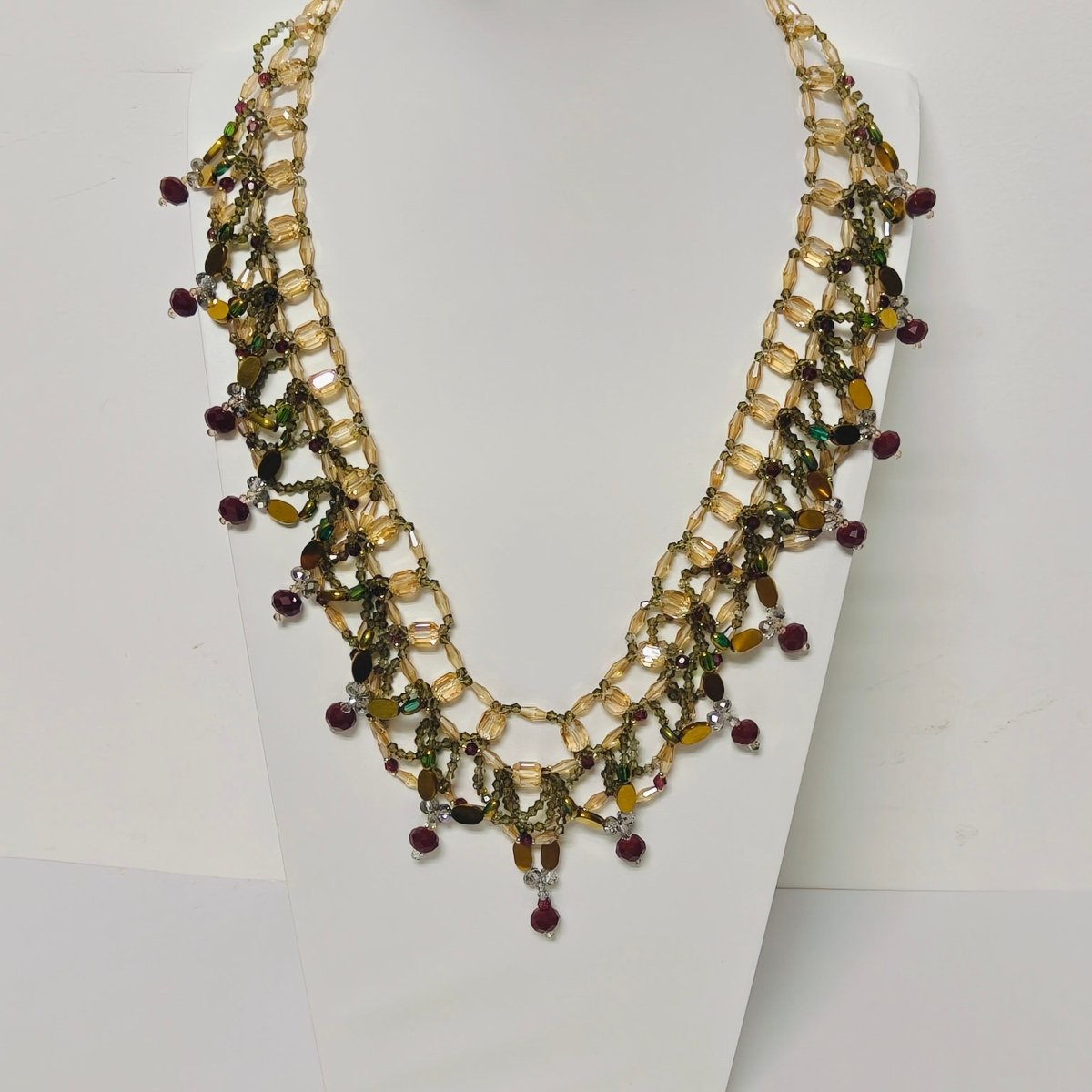 Mariam's Collection Handmade Woven Beaded Necklace | Glass Beads & Shell Pearls Choker | Intricate… — main product shot