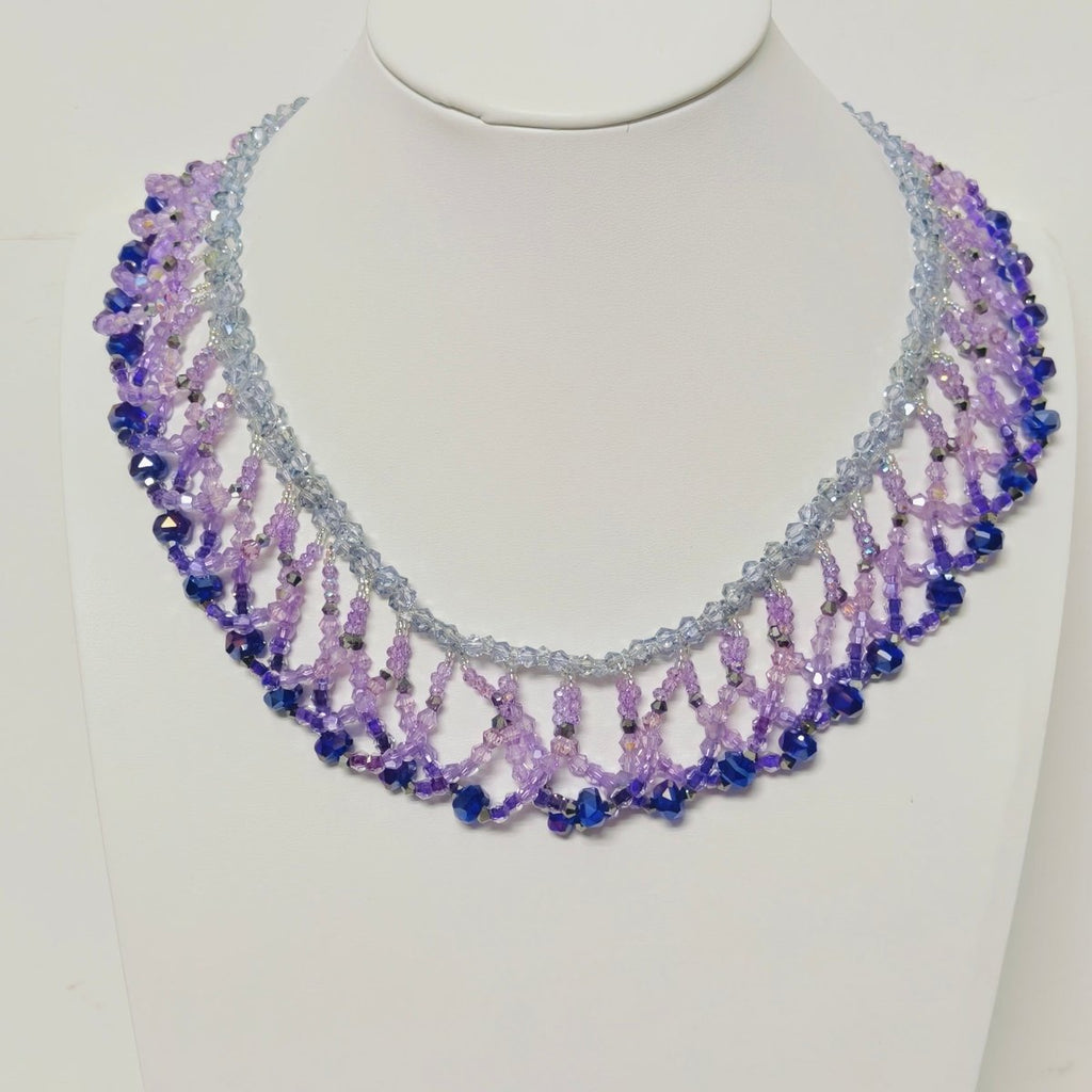 Mariam's Collection Handmade Woven Beaded Necklace | Glass Beads & Shell Pearls Choker | Intricate… — back view
