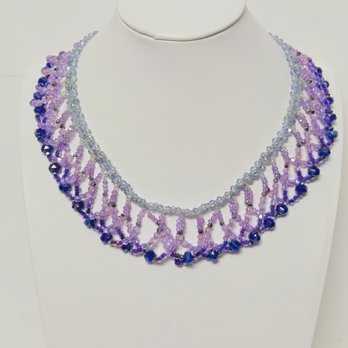 Mariam's Collection Handmade Woven Beaded Necklace | Glass Beads & Shell Pearls Choker | Intricate… — back view