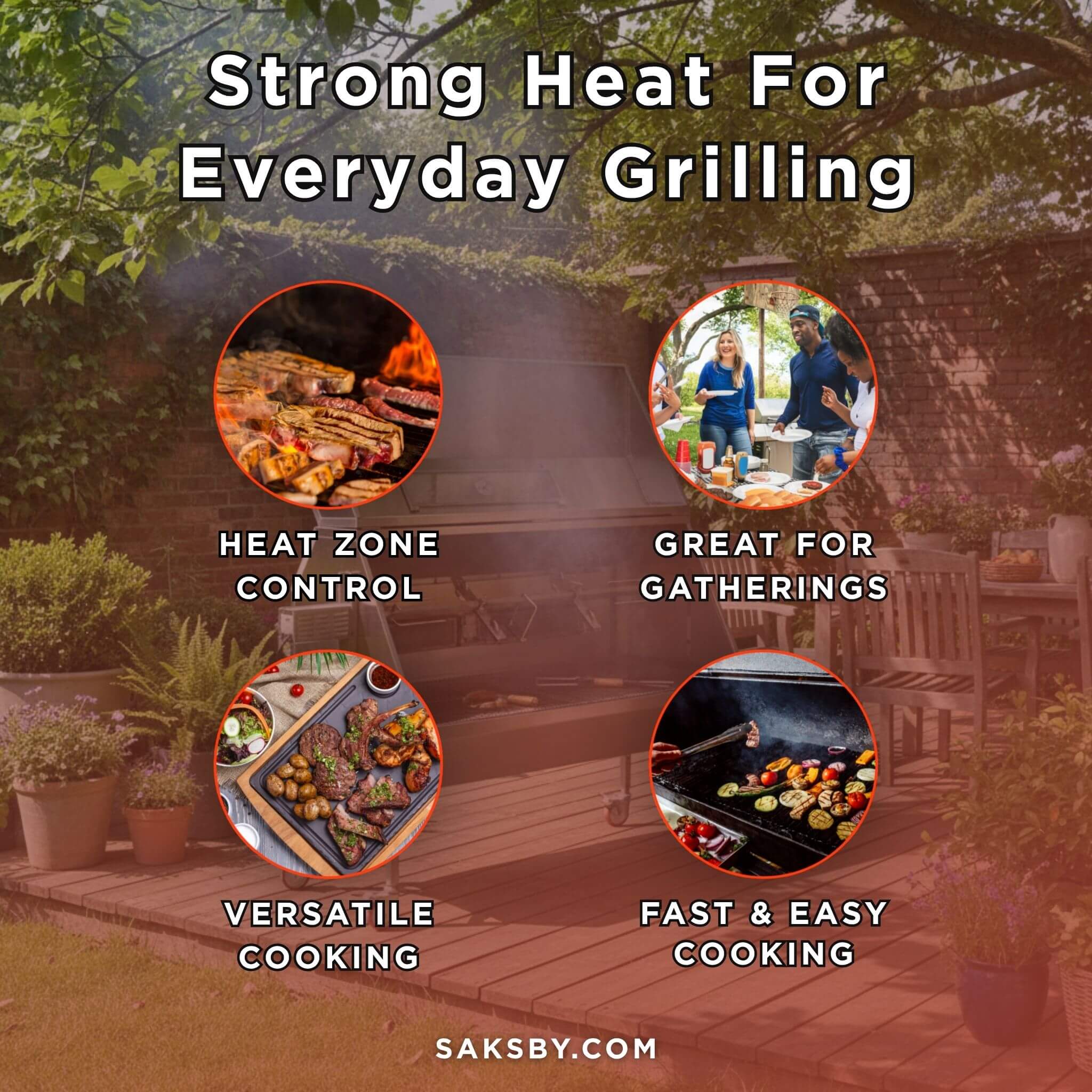 Extra-Large Stainless Steel Propane And Charcoal BBQ Rotisserie (SAK14873) – SAKSBY WHOLESALE, view 5