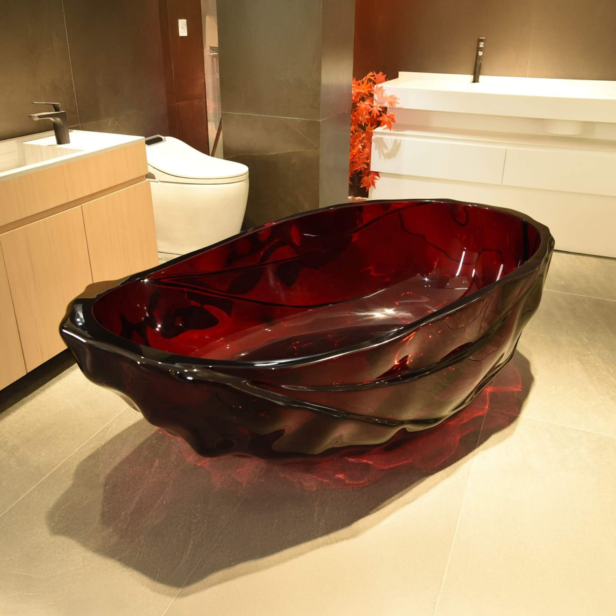 Nuvia Extra-Large 67-Inch Modern Freestanding Oval Resin Soaking Bathtub (SAK39750) – SAKSBY WHOLESALE, view 3