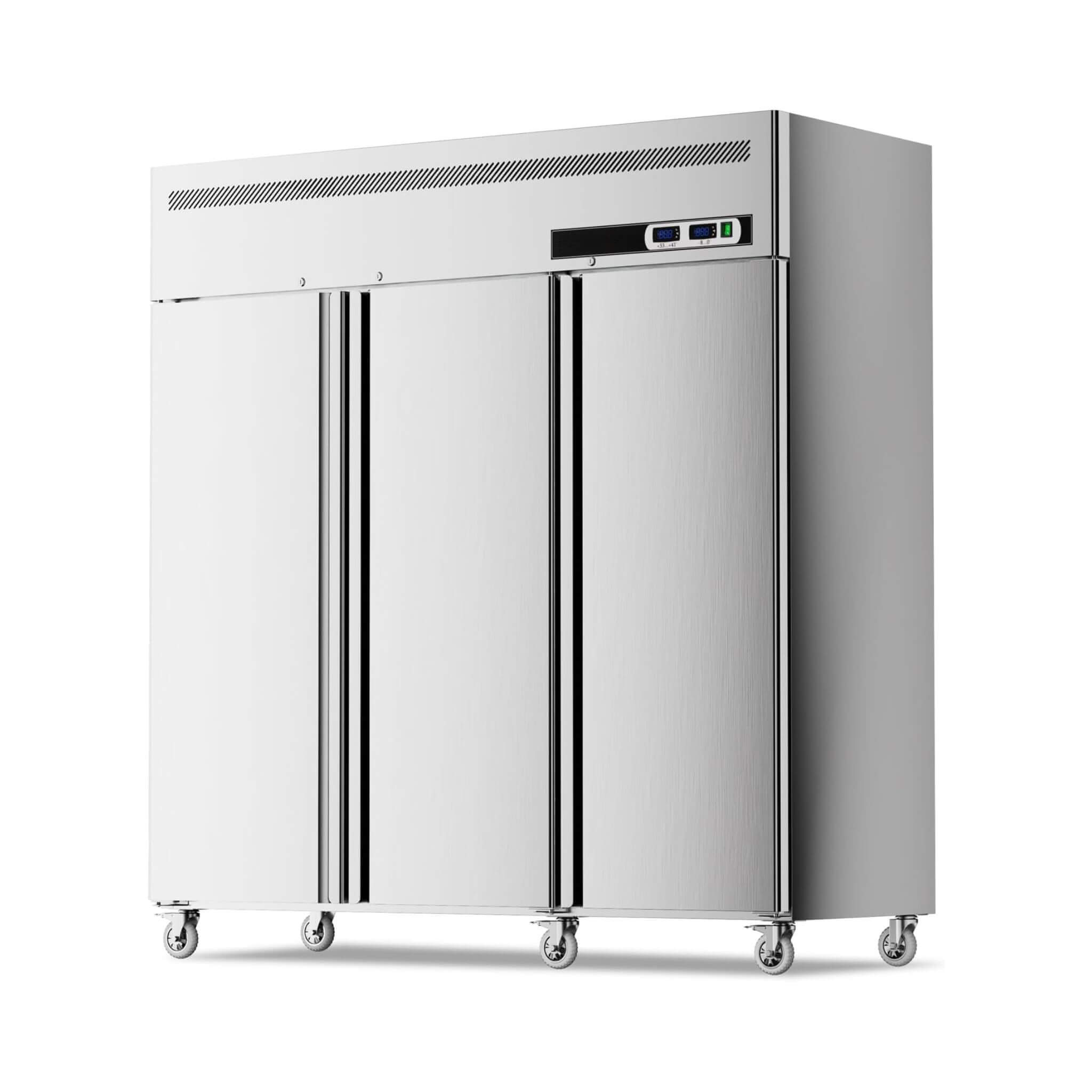 Extra-Large 72-Inch 54 Cu.Ft Commercial 3-Door Upright Reach-In Freezer Refrigerator Combo With Wheels (SAK68325) – SAKSBY WH