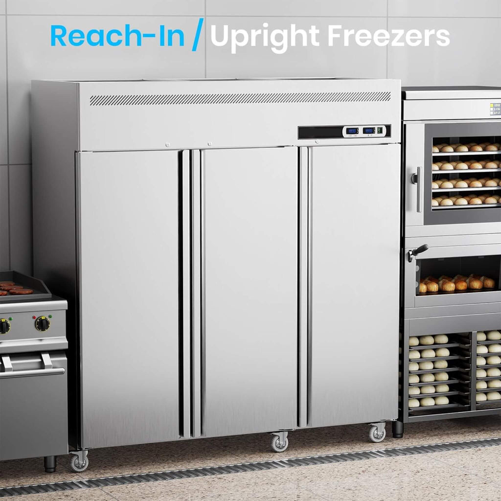 Extra-Large 72-Inch 54 Cu.Ft Commercial 3-Door Upright Reach-In Freezer Refrigerator Combo With Wheels (SAK68325) – SAKSBY WH