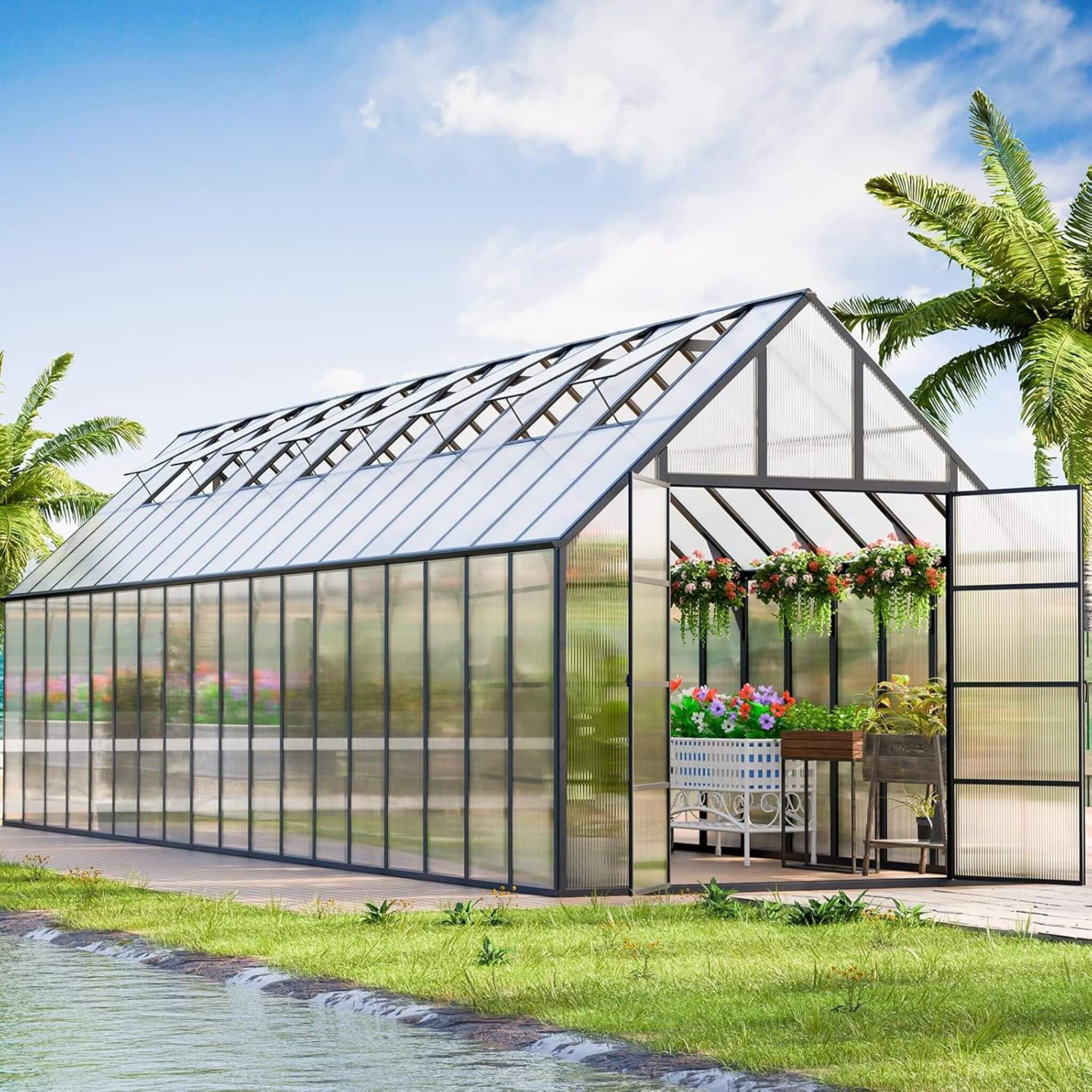 [10X36FT] Extra-Large Heavy-Duty Outdoor Walk-In Greenhouse With Adjustable Roof Vents, 4MM (SAK26174) – SAKSBY WHOLESALE