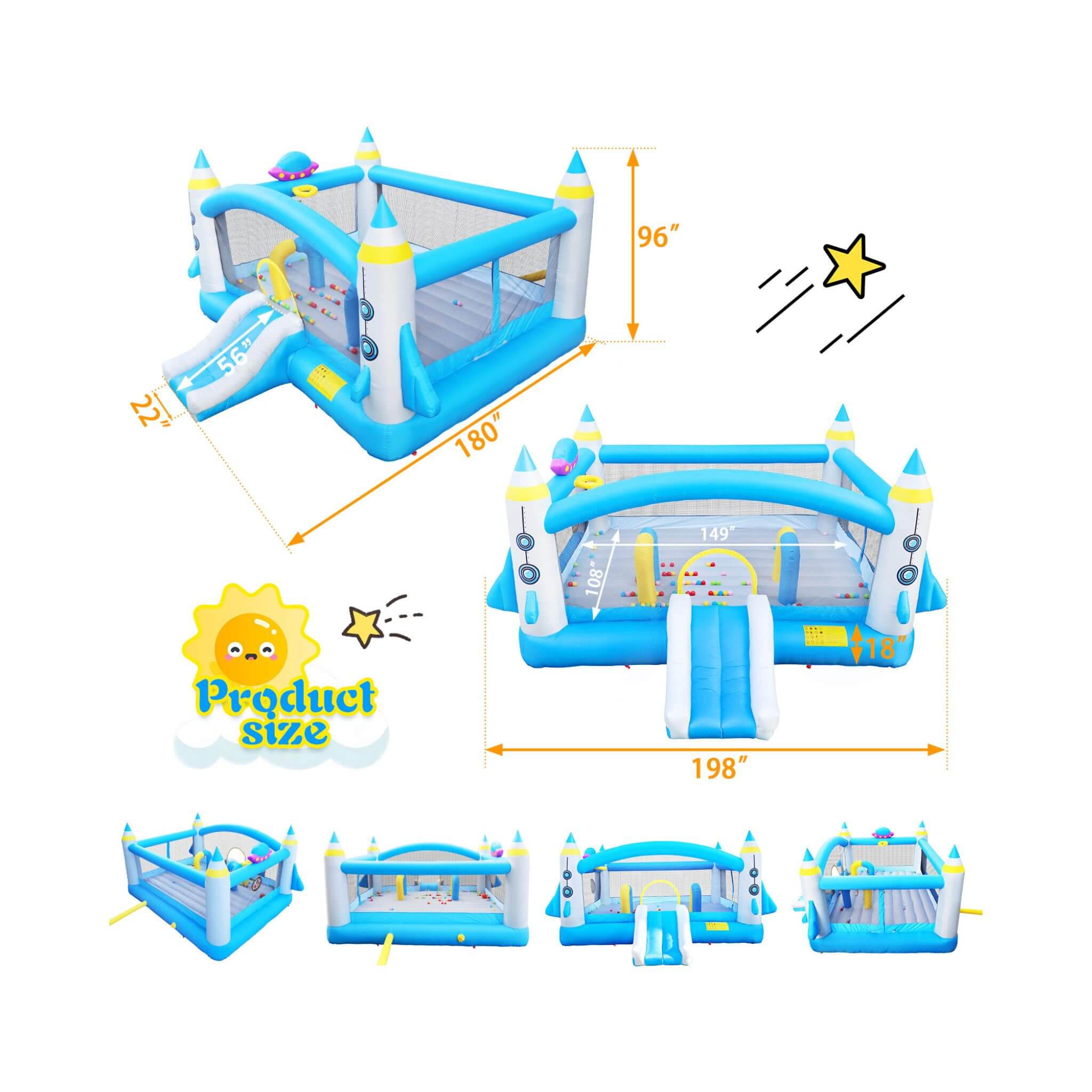 Extra-Large Multifunctional Jump'N Slide Inflatable Bouncer With Blower (SAK81243) – SAKSBY WHOLESALE, view 10