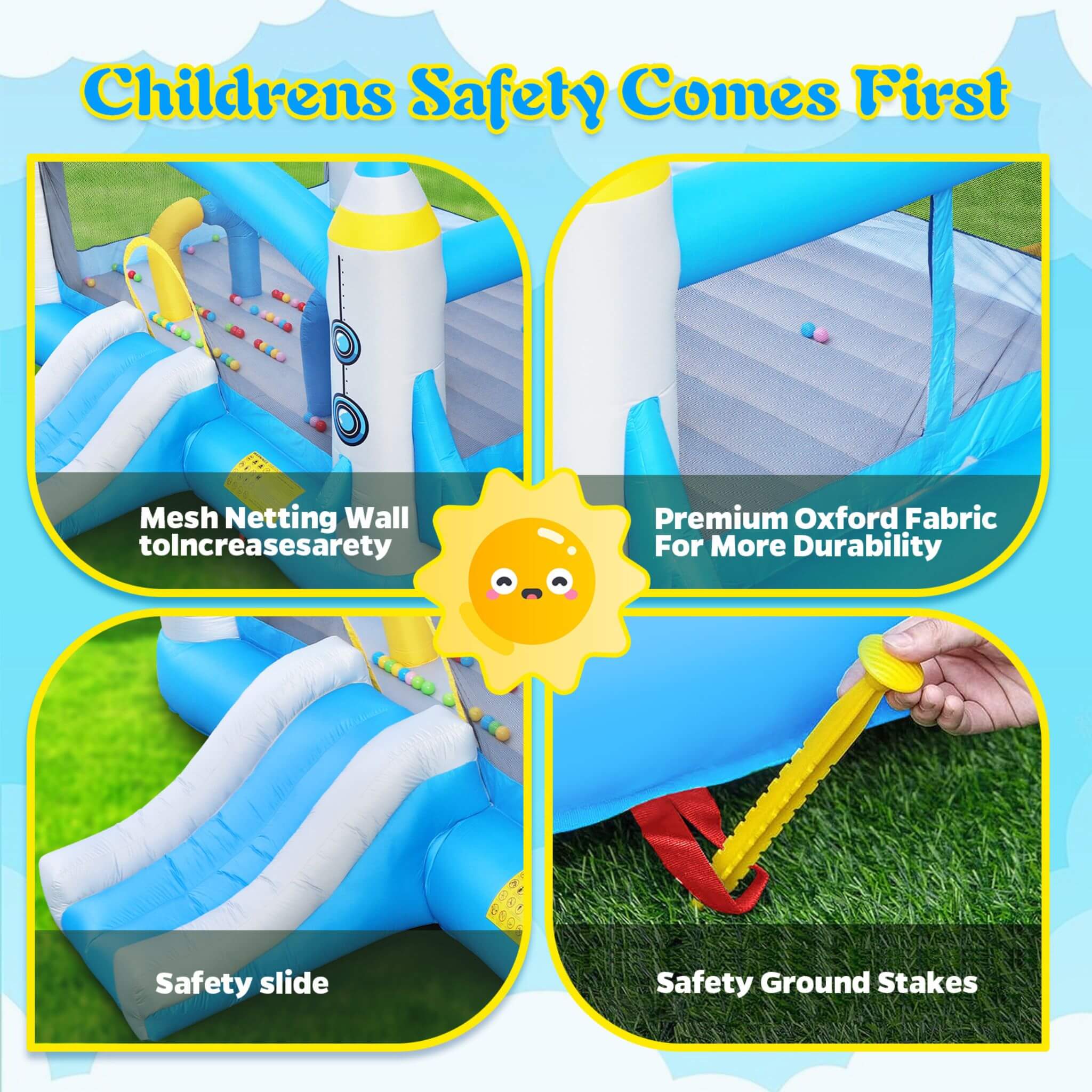 Extra-Large Multifunctional Jump'N Slide Inflatable Bouncer With Blower (SAK81243) – SAKSBY WHOLESALE, view 9