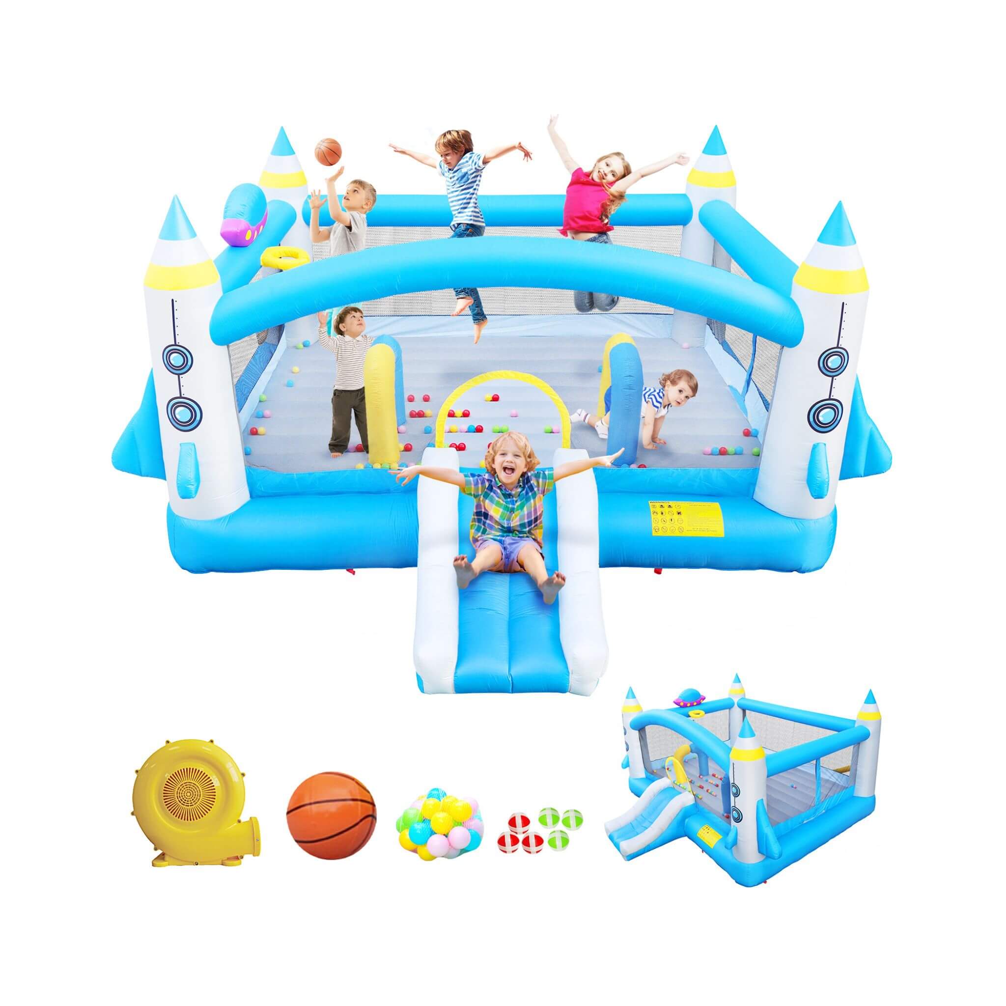 Extra-Large Multifunctional Jump'N Slide Inflatable Bouncer With Blower (SAK81243) – SAKSBY WHOLESALE, view 4