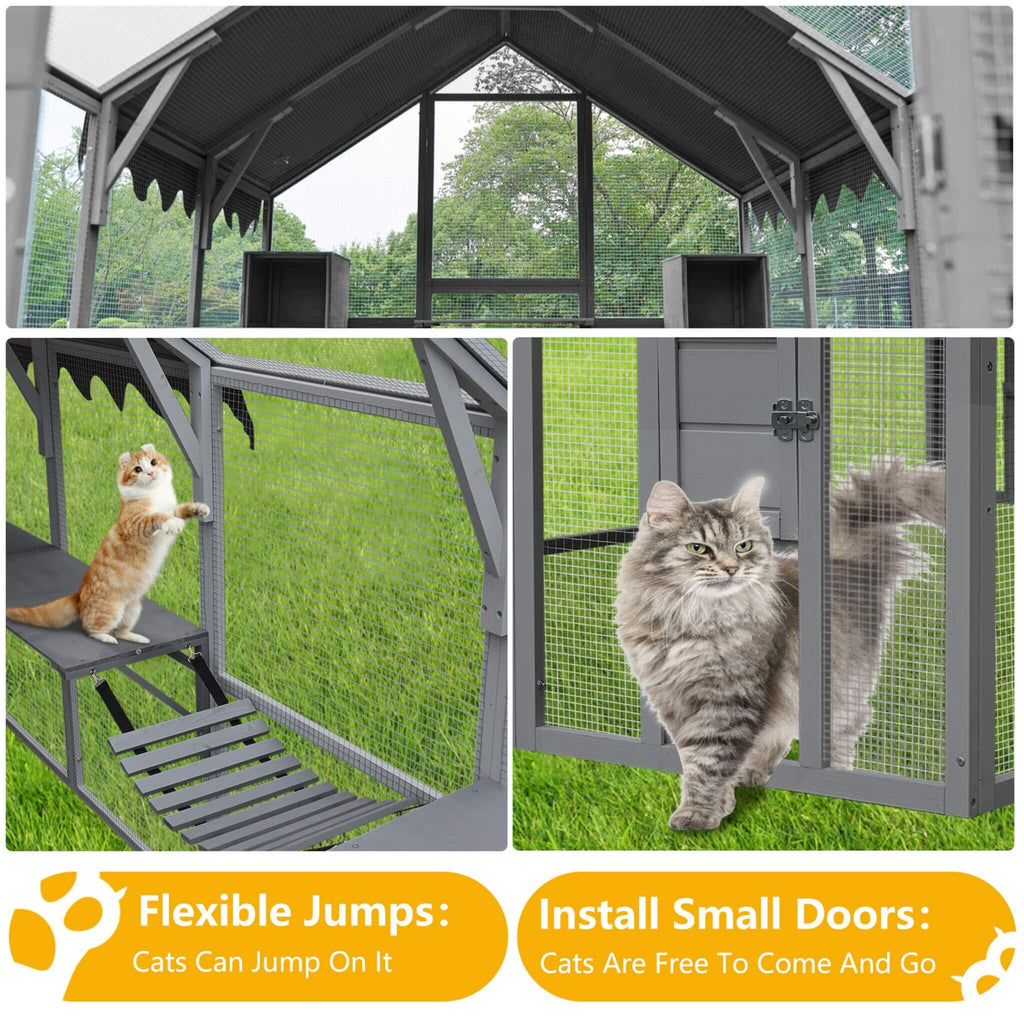 Alora Extra Large Outdoor Cat Kitten Playpen House With Platforms, And Waterproof Cover (SAK55092) – SAKSBY WHOLESALE, view 4