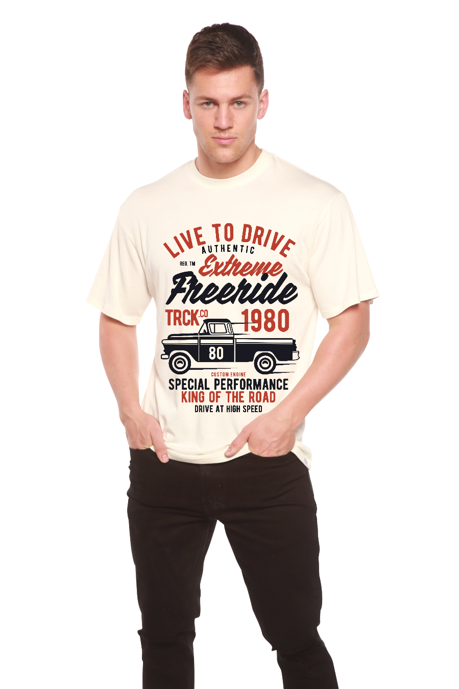 Spun Bamboo Extreme Freeride Men's Bamboo Viscose/Organic Cotton Short Sleeve Graphic T-Shirt — alternative angle