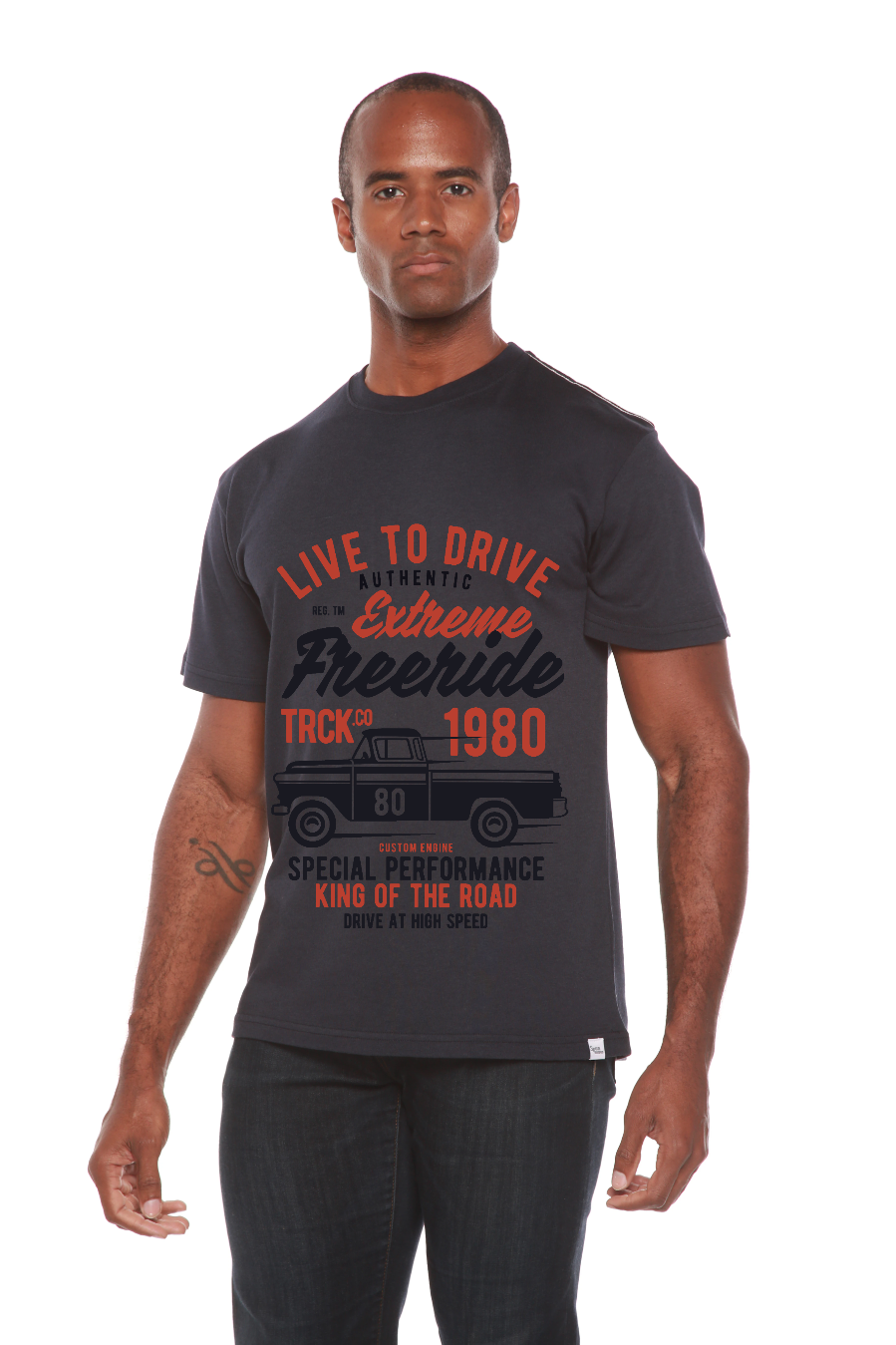 Spun Bamboo Extreme Freeride Men's Bamboo Viscose/Organic Cotton Short Sleeve Graphic T-Shirt — side view
