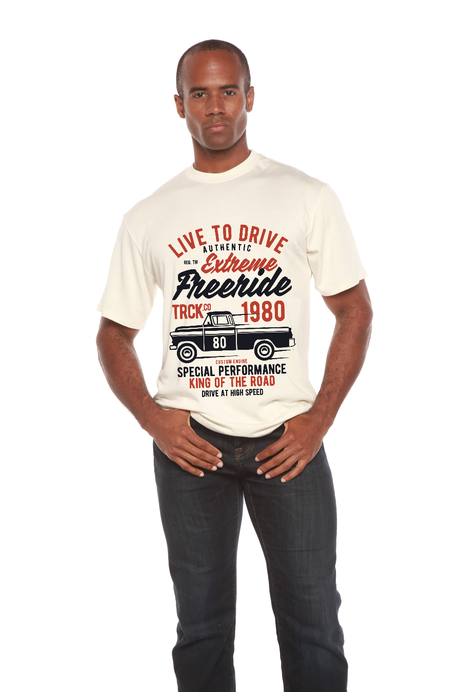 Spun Bamboo Extreme Freeride Men's Bamboo Viscose/Organic Cotton Short Sleeve Graphic T-Shirt — color detail