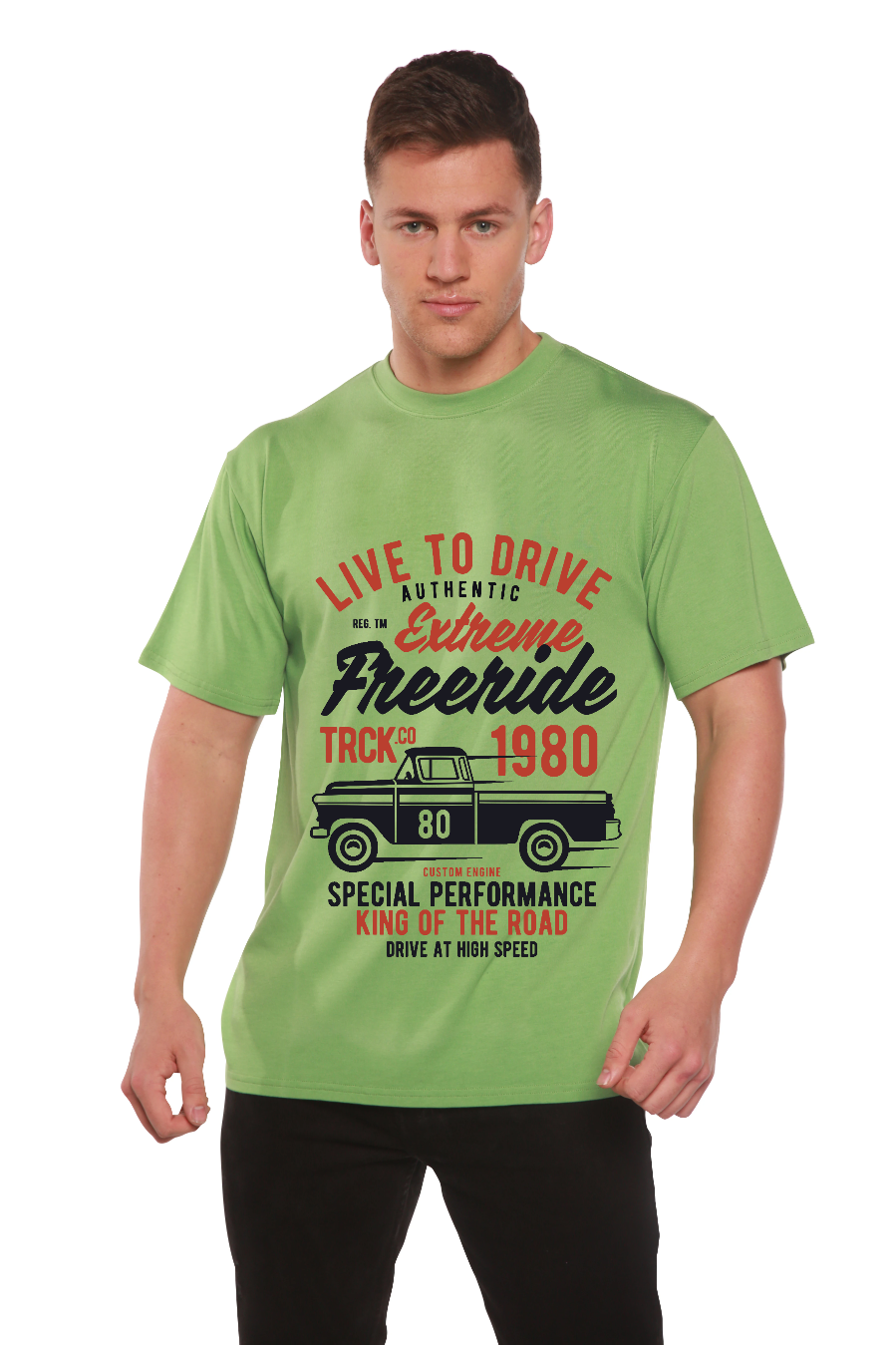 Spun Bamboo Extreme Freeride Men's Bamboo Viscose/Organic Cotton Short Sleeve Graphic T-Shirt — main product shot