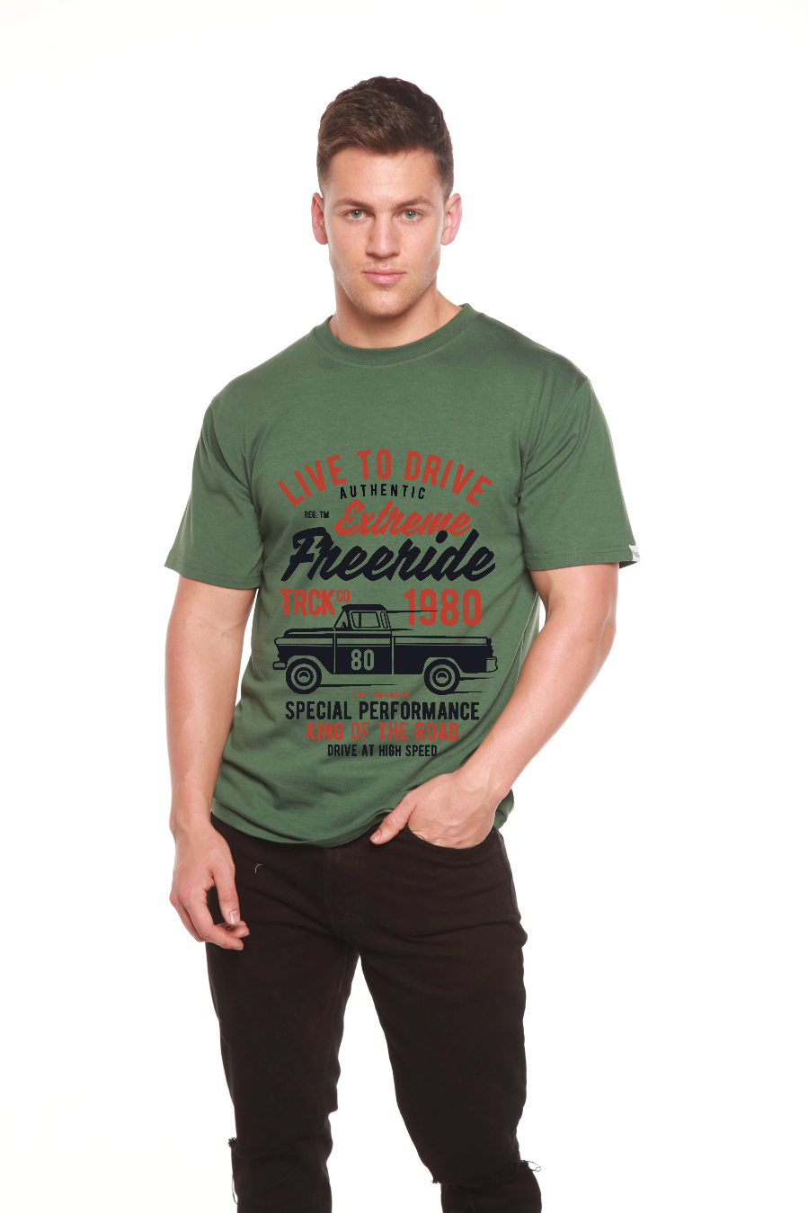 Spun Bamboo Extreme Freeride Men's Bamboo Viscose/Organic Cotton Short Sleeve Graphic T-Shirt — lifestyle context
