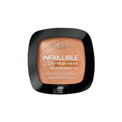 Loreal Paris Infaillible 24H Fresh Wear Matte Bronzer: Achieve a Natural, Long-Lasting Bronzed Look with Water Resistance - Light Clair Shade
