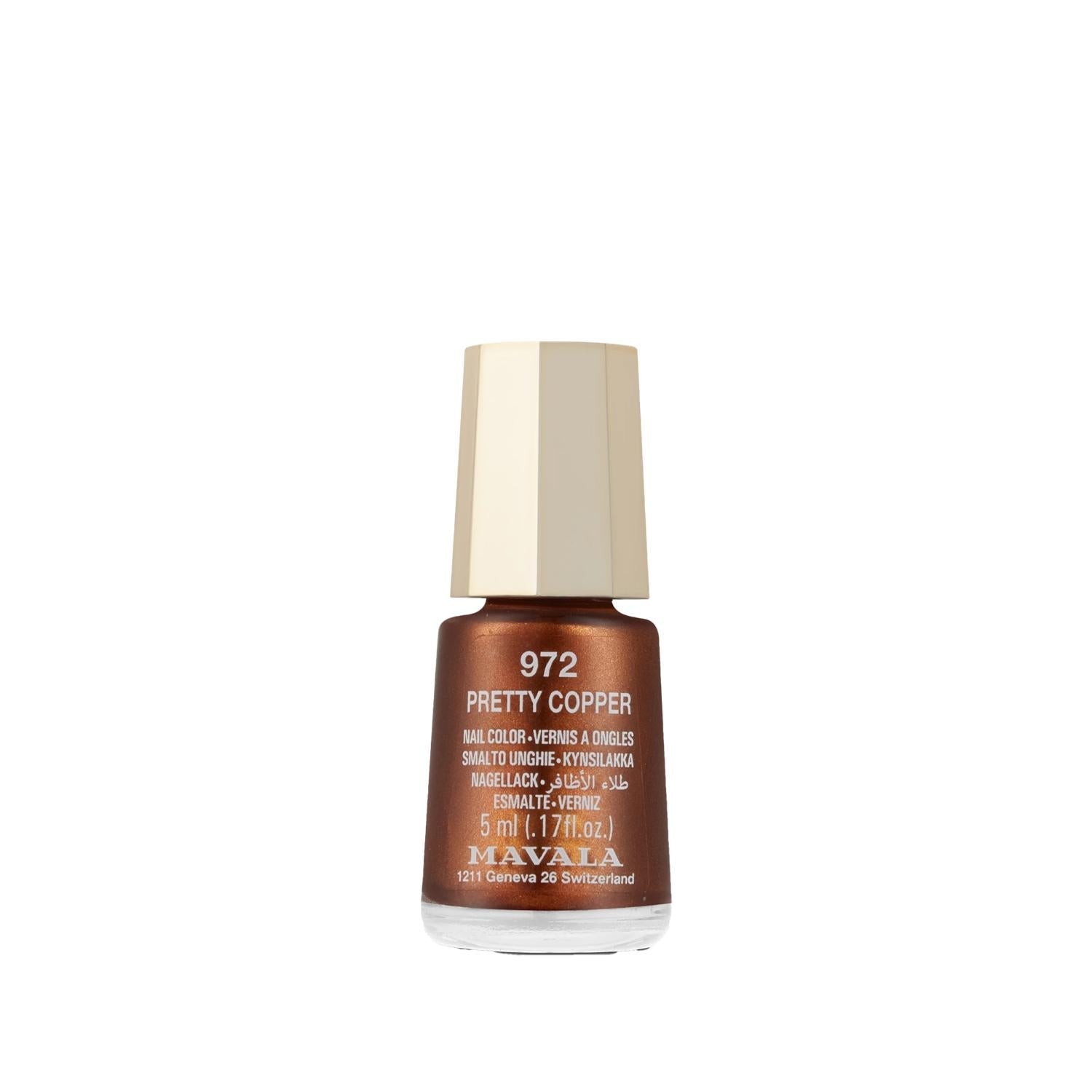 Mavala Mini Color 972 Pretty Copper Nail Polish - Portable, Travel-Friendly Copper Nail Color