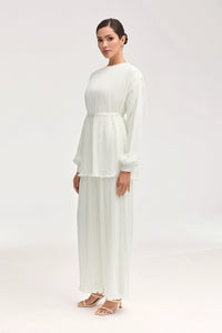 Ezra Satin Plisse Top - White Clothing Veiled 
