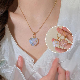 Fashion Moonstone Necklace - Cartoon Princess Love Girl Jewelry