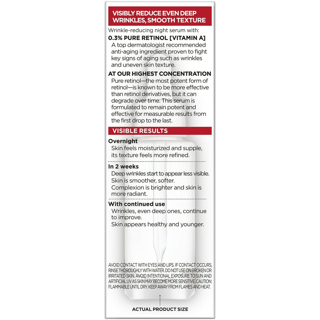 L'Oreal Paris Revitalift Pure Retinol Night Face Serum, 1 fl oz
