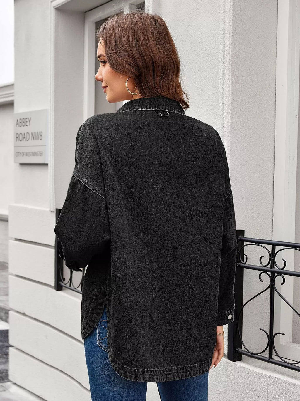 Button Up Long Sleeve Denim Shirt