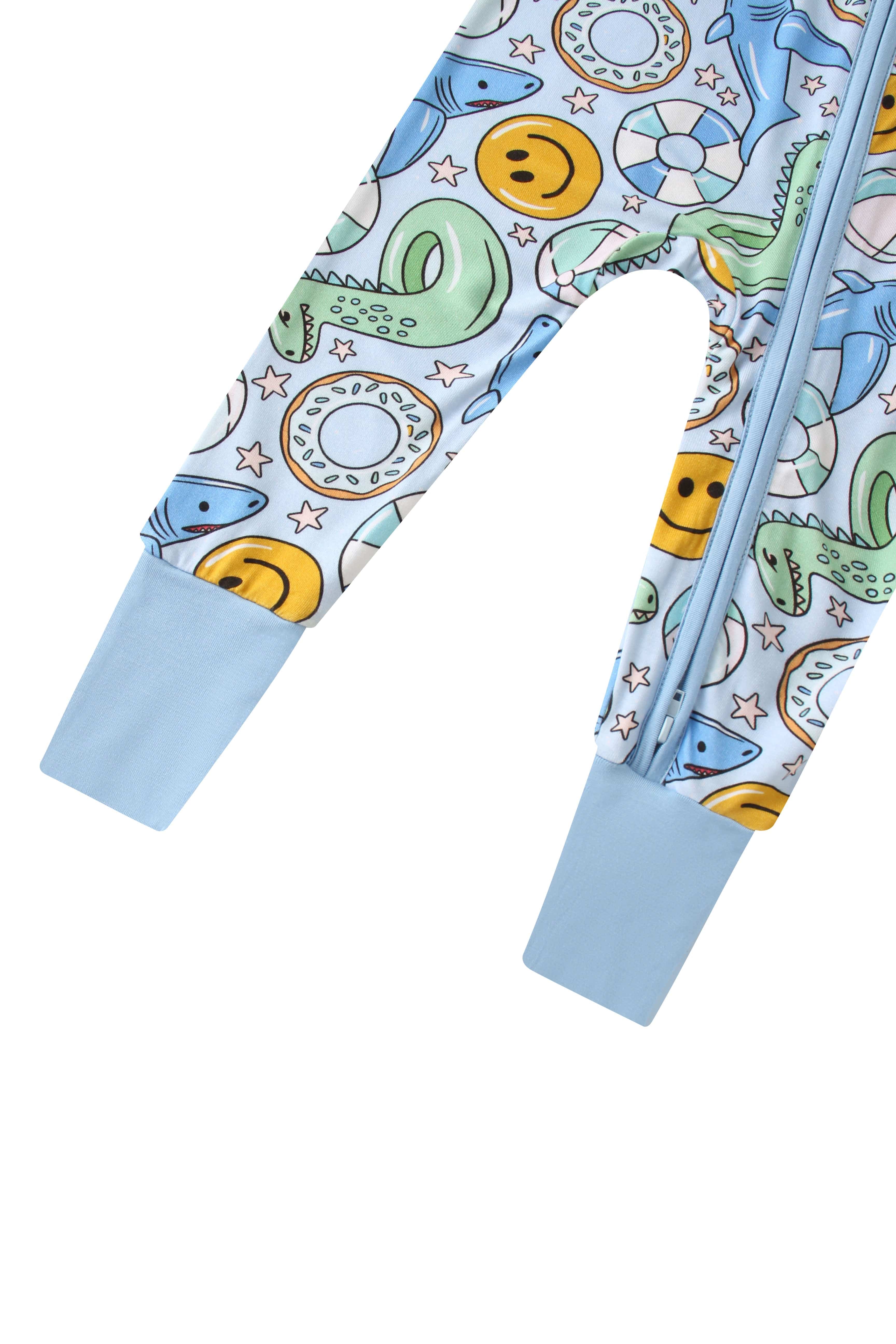 Charlies Project Kids Posh TOT Pool Floats Bamboo Baby Convertible Zippy Romper — in-use photo