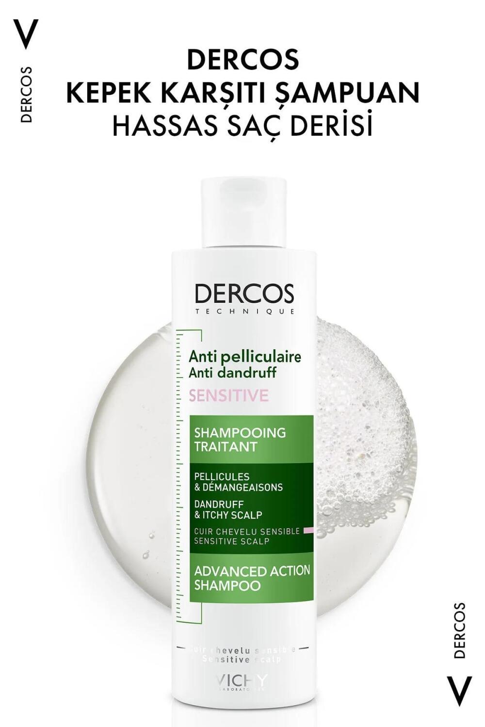 Vichy Dercos Anti-Dandruff Shampoo for Sensitive Scalps - Gentle, Effective Treatment - 200ml