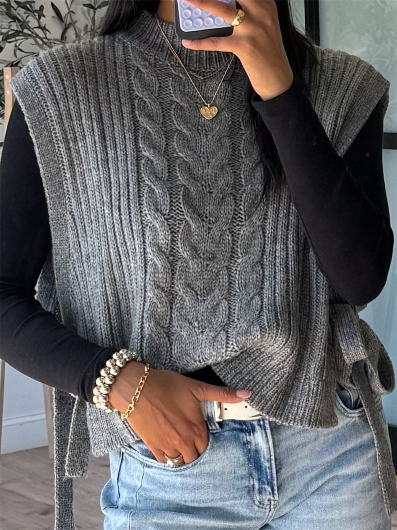 Cable Knit Sweater Vest
