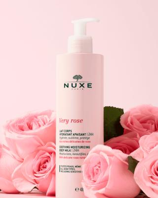 Nuxe Very Rose Soothing Moisturizing Body Milk 400ml - Natural Skincare for Dry & Sensitive Skin