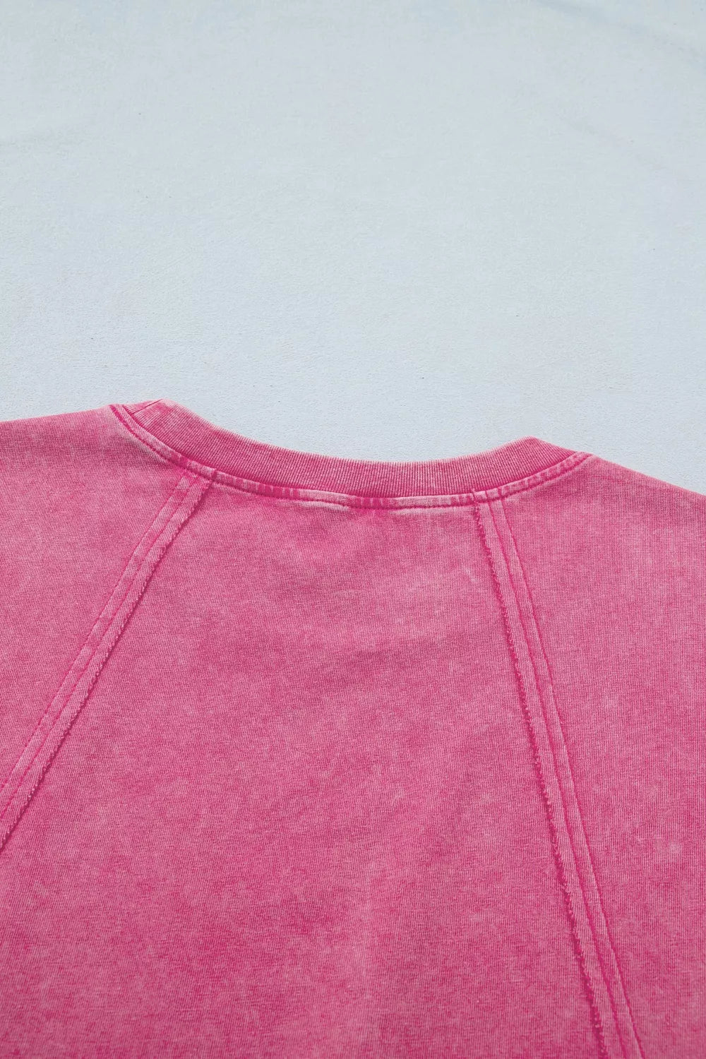 Mineral Wash Raw Seam Detail Lace Trim Cap Sleeve Top